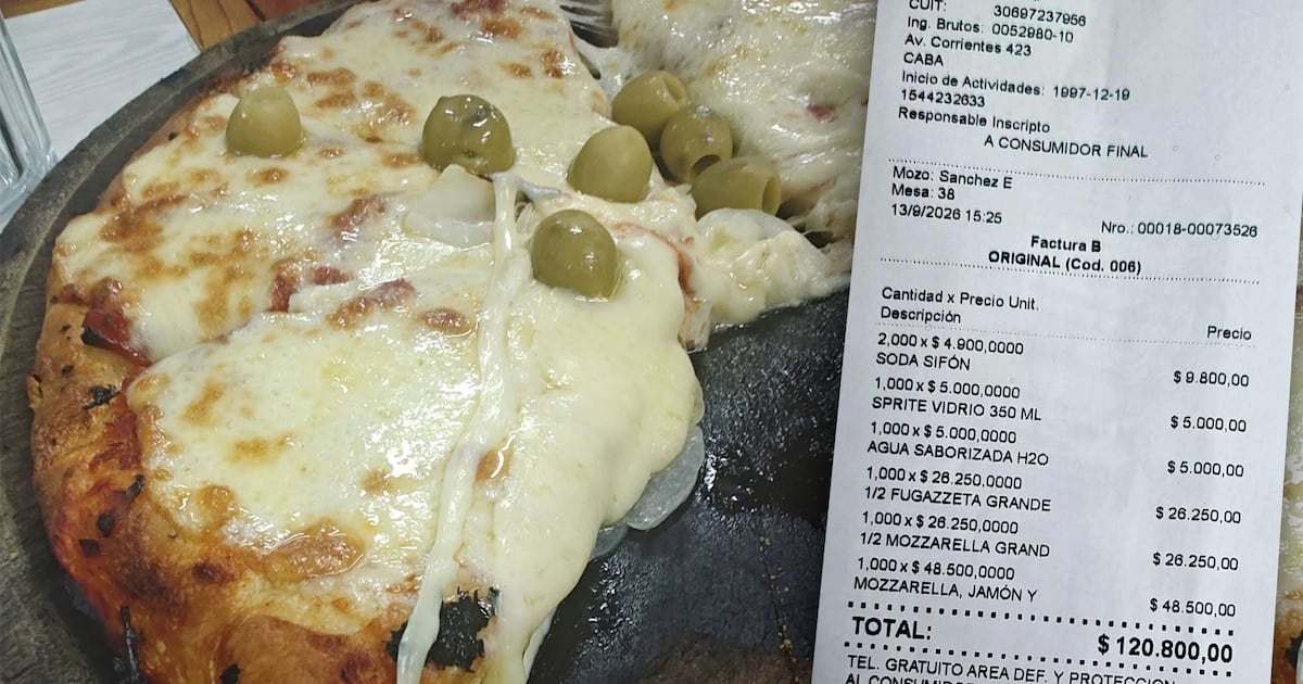 Un almuerzo en El Cuartito: $120.800 por pizzas y bebidas en pleno centro porteño